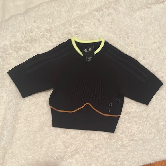 Adidas women’s ivy park black mesa knit crop tops - Picture 2 of 14